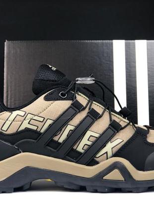 Adidas terrex swift r2 BSDx бежевые с черным термо кроссовки ботинки адидас терекс осенние теплые низкие мужские сапоги водонепроницаемые