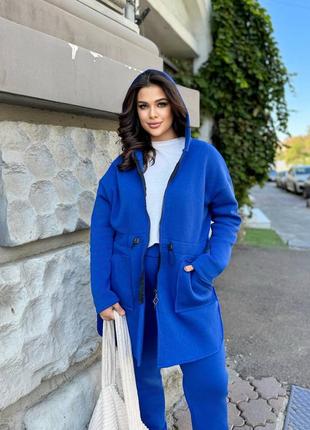 Теплый женский костюм (электрик) / большие размеры батал