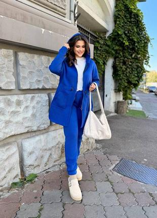 Теплый женский костюм (электрик) / большие размеры батал