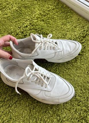 Білі шкіряні кросівки wave of shoes4 фото