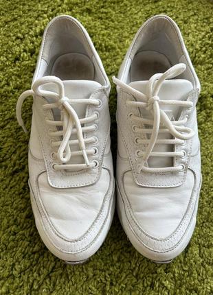 Білі шкіряні кросівки wave of shoes7 фото