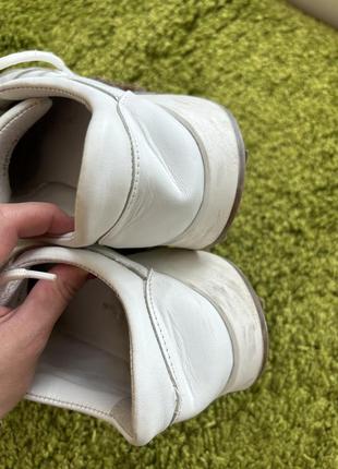 Білі шкіряні кросівки wave of shoes5 фото