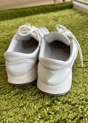 Білі шкіряні кросівки wave of shoes6 фото