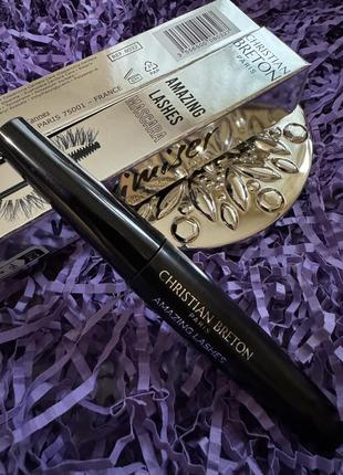 Роскошная люксовая тушь для ресниц christian breton amazing lashes mascara, франция. оригинал