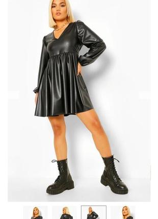 Модна сукня плаття з екошкіри boohoo. нова, з біркою. шкіряна сукня