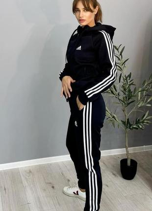 Спортивный костюм унисекс с капюшоном adidas синий