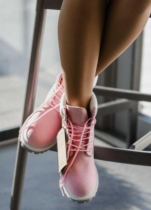 Розпродаж черевики зимові timberland pink (хутро) за уцінкою8 фото