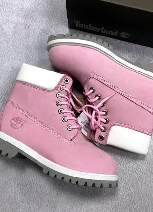 Розпродаж черевики зимові timberland pink (хутро) за уцінкою2 фото