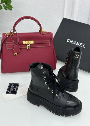 Кожаные сапоги в стиле chanel4 фото