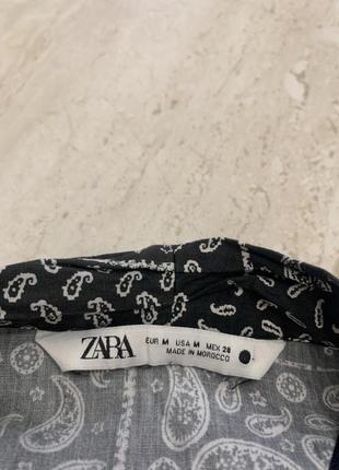 Zara топ на завязке черная кофта рубашка блузка5 фото