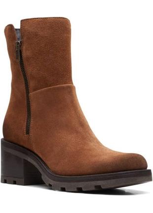 Р.37, 38, 39.5 clarks женские замшевые высокие ботинки оригинал