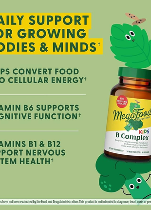 Megafood, b комплекс для дітей, 30 таблеток megafood, комплекс вітамінів групи b для дітей, 30 табле