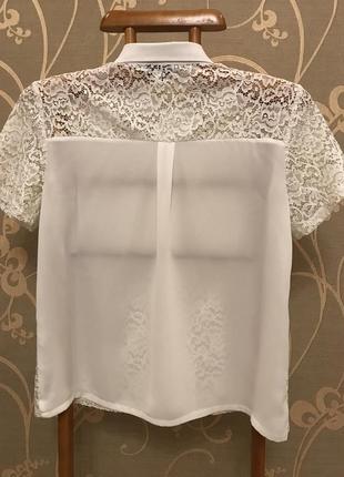 Очень красивая и стильная брендовая кружевная блузка белого цвета 19.2 фото