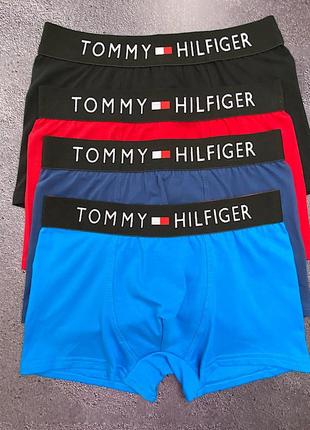 Набор мужских спортивных трусов с резинкой tommy hilfiger, хлопок 93%, 3 шт4 фото