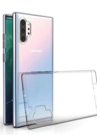 Силиконовый чехол для samsung galaxy note 10 plus прозрачный