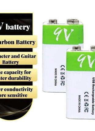 Аккумулятор типа крона 6f22 (cr-9v) 9 вольт - с разъемом type-c smartools 1800 mah