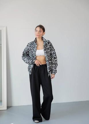 🖤🤍🖤 ну дуже крутий комплект на осінь: легка куртка вітрівка та широкі штани з бавовни (брюки котонові прямі)