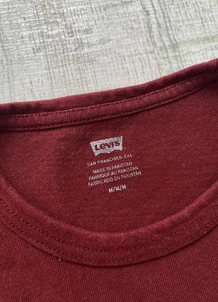 Чоловіча бордова футболка levis3 фото