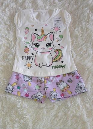 Ніжний літній комплект для дівчинки, розмір 86-92