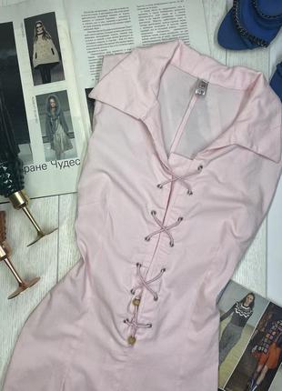 Рожева міді сукня s сукня по фігурі плаття з шнурівкою коротке плаття з розрізом4 фото