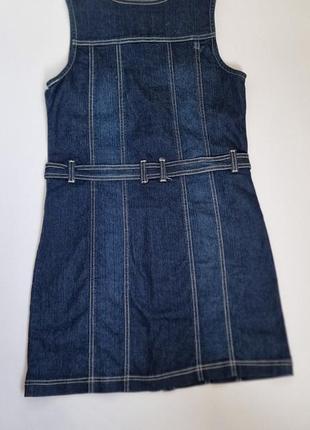 Нарядний джинсовий сарафан дівчинці fixoni літній сарафан джинсова сукня плаття без рукавів3 фото