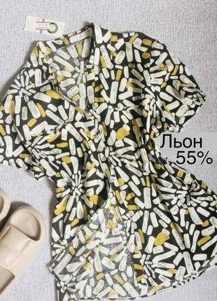 Блуза лляная женская блуза лен рубашка легкая льняная 💯m&s - l,xl.