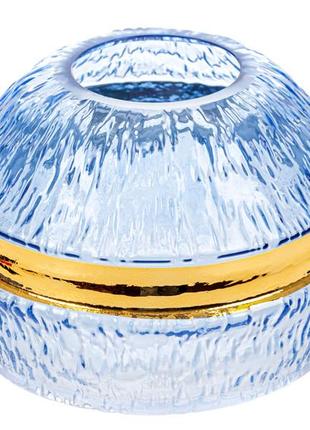 Ваза стеклянная 18x12см голубая