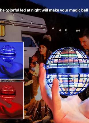 Шар бумеранг flynova pro gyrosphere, летающий мяч бумеранг, светящийся бумеранг, летающий bl-158 шар спиннер