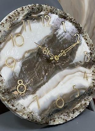 Годинник настінний круглий з епоксидної смоли epoxy m200 35x35 см