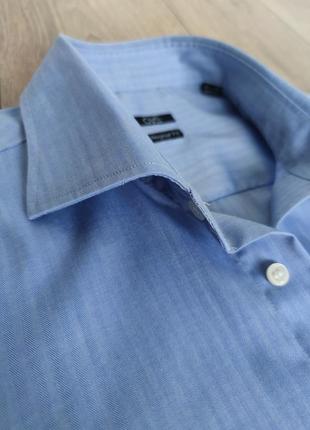 Подовжена бавовняна блакитна оверсайз сорочка, розмір m-l6 фото
