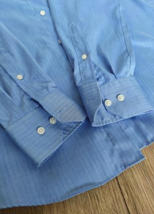 Подовжена бавовняна блакитна оверсайз сорочка, розмір m-l8 фото