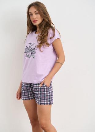 Піжама жіноча футболка з шортиками трикотажна розмір s, m, l, xl