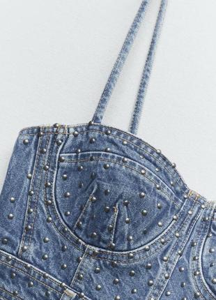 Мега стильное джинсовое платье-сарафан zara. из лимитированной коллекции.2 фото