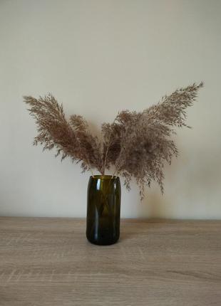 Ваза для цветов стеклянная из бутылки коричневая