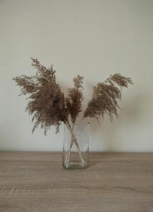 Ваза для цветов стеклянная из бутылки прозрачная