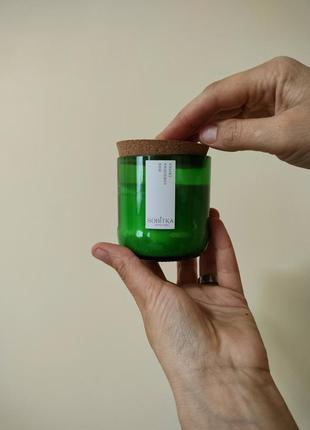 Ароматическая соевая свеча в зеленой бутылке sobitka 120 г