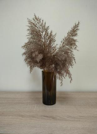 Ваза для цветов стеклянная из бутылки коричневая