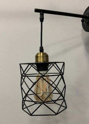 Черное бра с регулированием высоты (56-wpr105f2-1 bk+bronze)