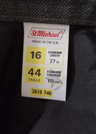 Великобритания миди юбка в принт елку/елочку теплая средней длины английская st.mishael серая2 фото