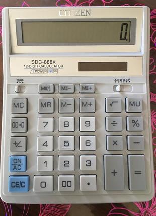 Калькулятор "citizen" Nosdc-888xwh бел. (12-розряд.3 фото