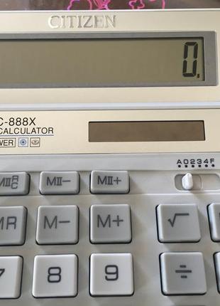 Калькулятор "citizen" Nosdc-888xwh бел. (12-розряд.2 фото