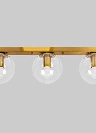 Бронзова стельова люстра з прозорими кулями на 3 лампи (56-xpr150f-3 brz+cl 500)