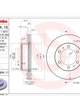 Тормозной диск brembo 09.a634.10