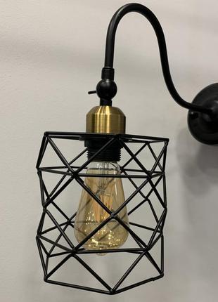 Черное бра с золотым патроном (56-wpr105f3-1 bk+bronze)