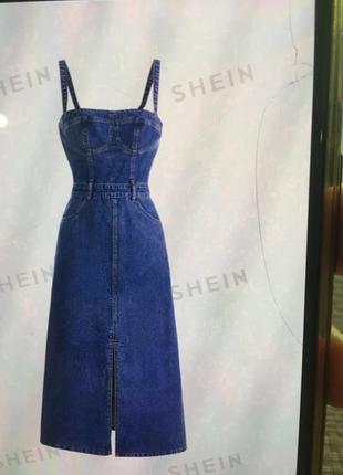 Джинсовий сарафан сукня shein, l3 фото