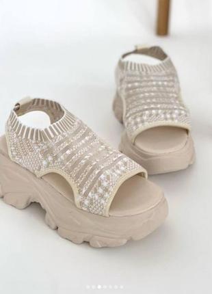 Босоніжки сітка / спортивные босоножки 🍓 сандалии платформа текстиль3 фото