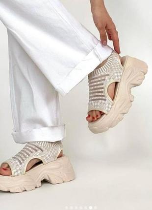 Босоніжки сітка / спортивные босоножки 🍓 сандалии платформа текстиль5 фото