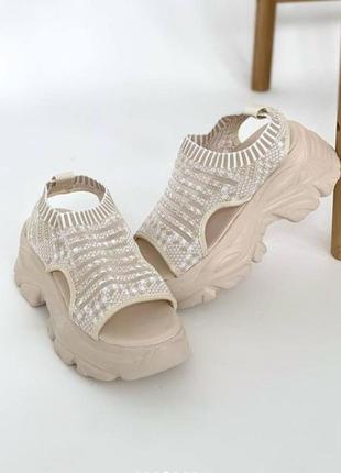 Босоніжки сітка / спортивные босоножки 🍓 сандалии платформа текстиль4 фото