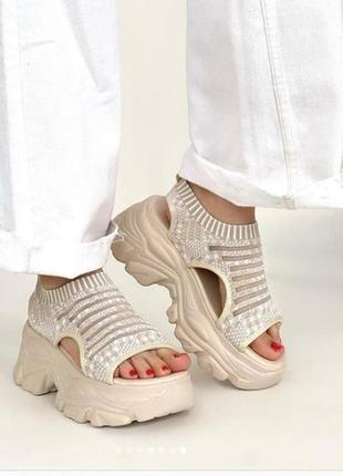 Босоніжки сітка / спортивные босоножки 🍓 сандалии платформа текстиль6 фото