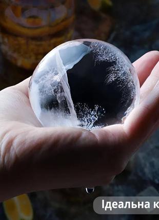 Силиконовая форма для льда серая шар 6 см, 4шт